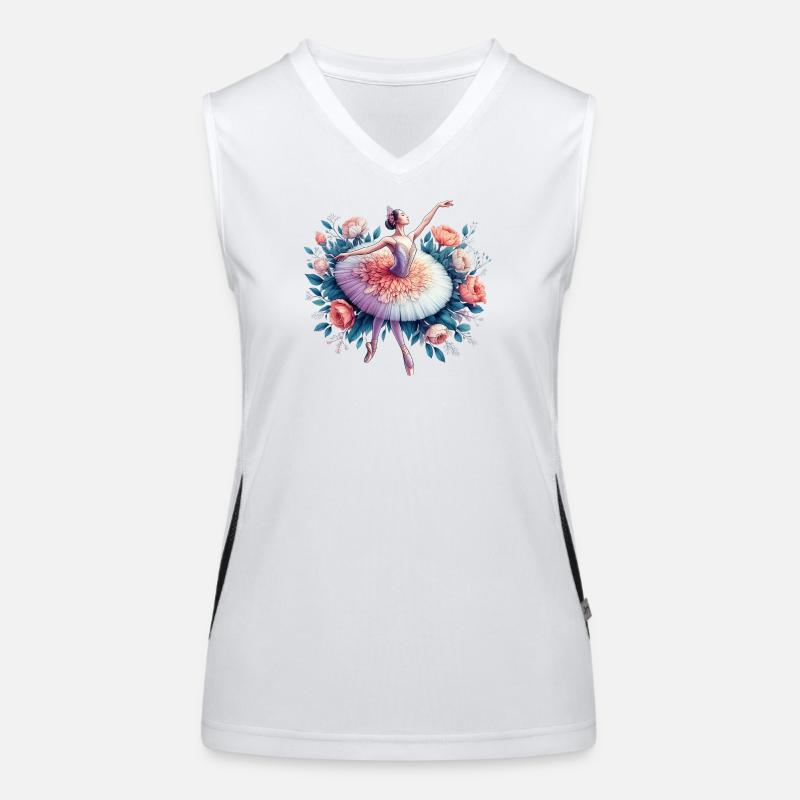 Ballet dancer with tutu Women's Functional Contrast Tank Top