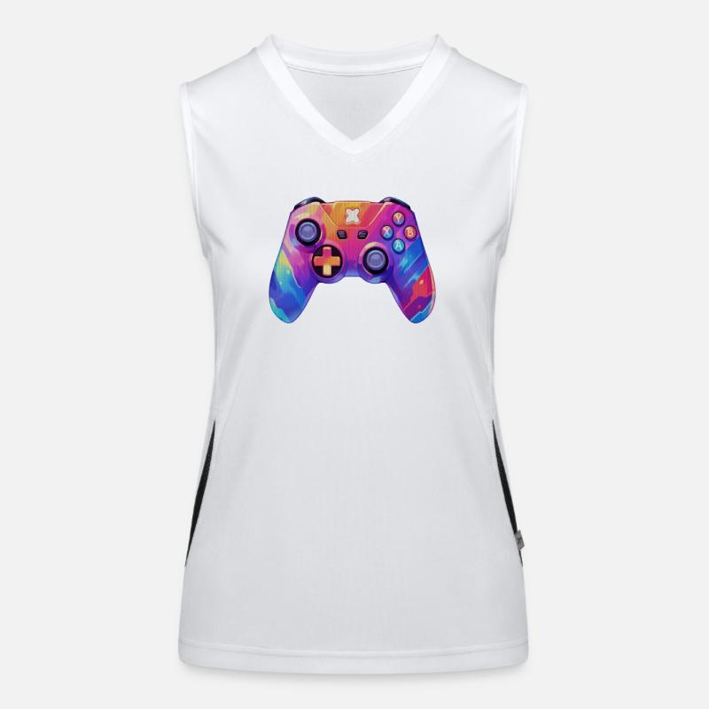 Pixel-Art-Videospiel-Controller Funktionelles Kontrast-Tank Top für Frauen