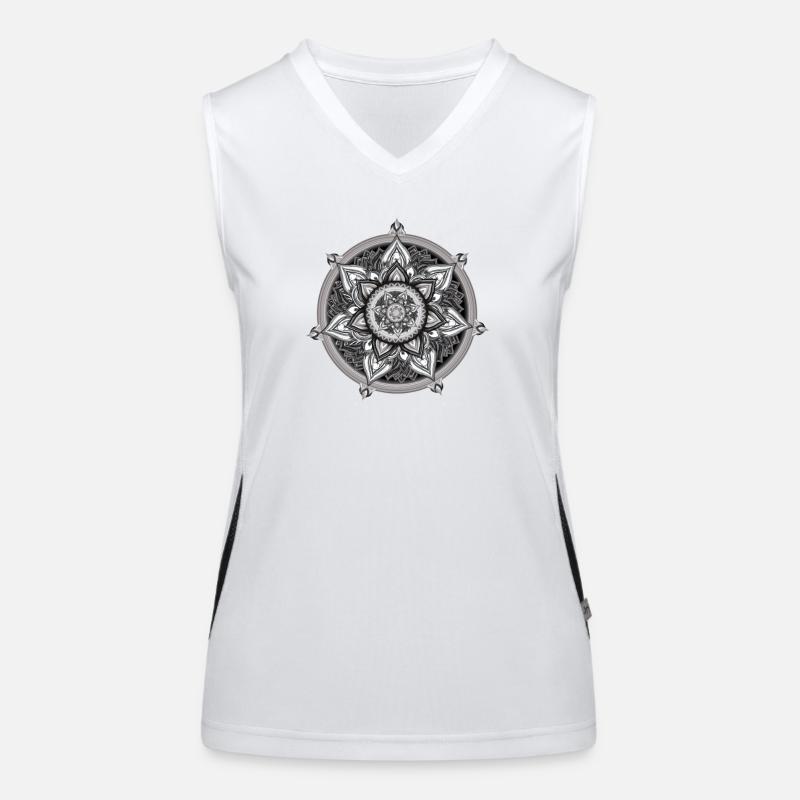Inner Compass – Calm Symbolic Art Women's Functional Contrast Tank Top