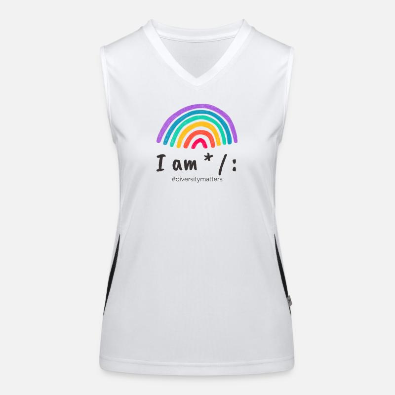 I am * / : #diversitymatters Funktionelles Kontrast-Tank Top für Frauen