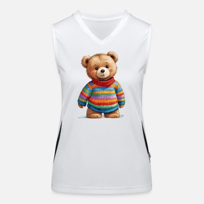 Teddy en pull rayé aquarelle magique Débardeur respirant contrasté Femme