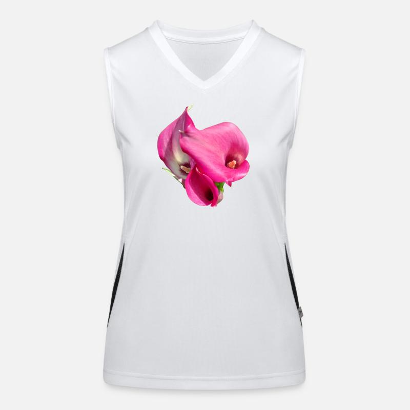 Pink Calla Flower Trio Women's Functional Contrast Tank Top