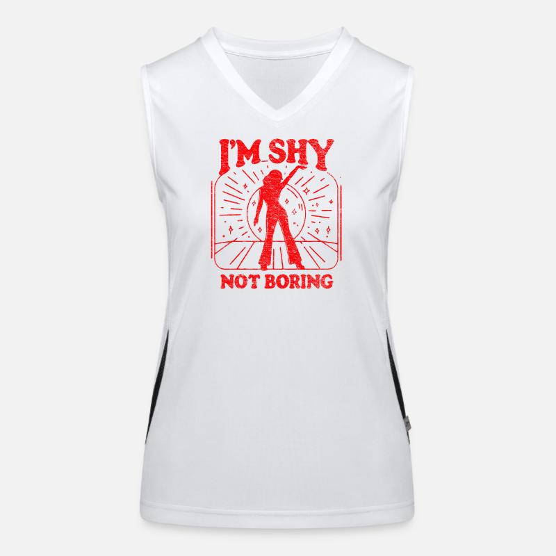 Ich bin schüchtern, nicht langweilig Rot Funktionelles Kontrast-Tank Top für Frauen