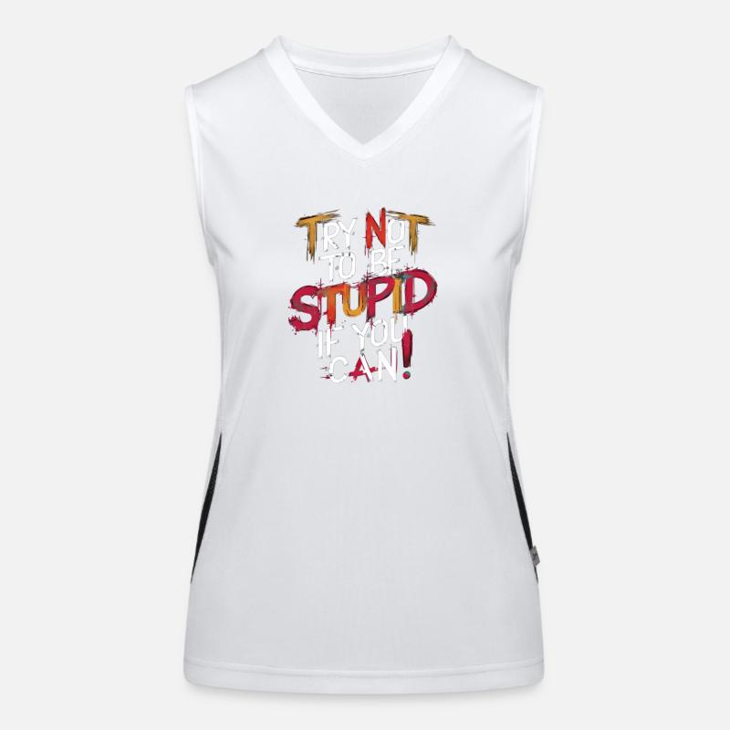 Motivational Graffiti Text Message - Women's Functional Contrast Tank Top - white/black