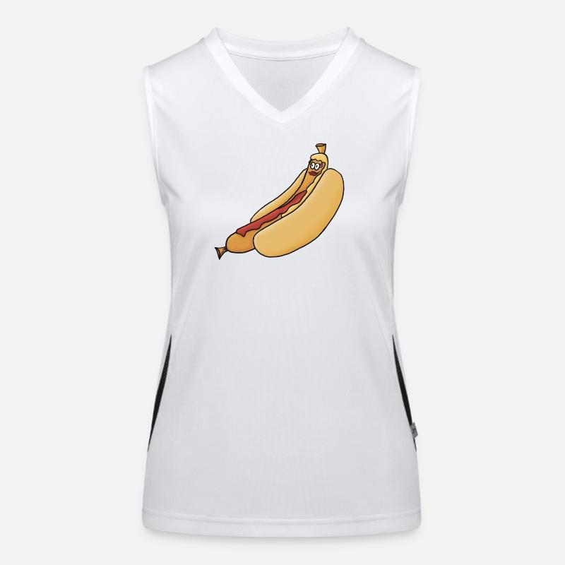 relaxed bockwurst in a bun Women's Functional Contrast Tank Top