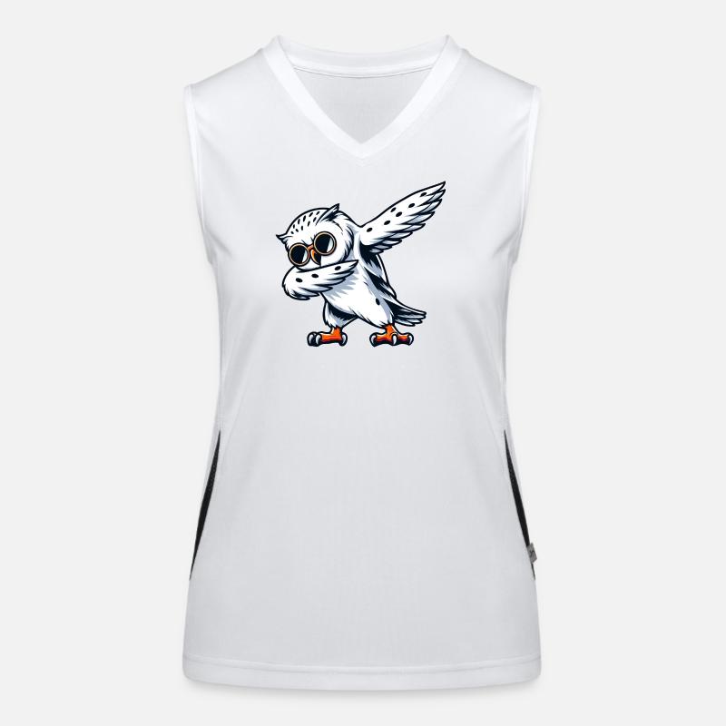 Coole Schneeeule Dabbing Pose Funktionelles Kontrast-Tank Top für Frauen