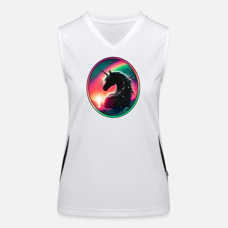 Zauber der Einhorns Funktionelles Kontrast-Tank Top für Frauen