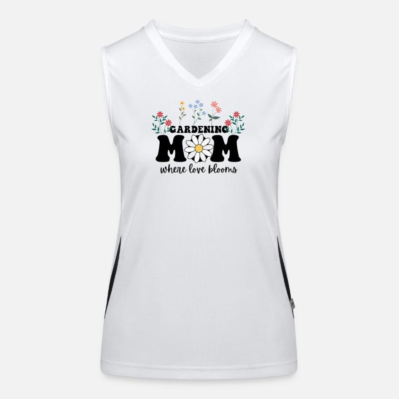 Gärtnernde Mutter, wo die Liebe blüht, Muttertag Funktionelles Kontrast-Tank Top für Frauen