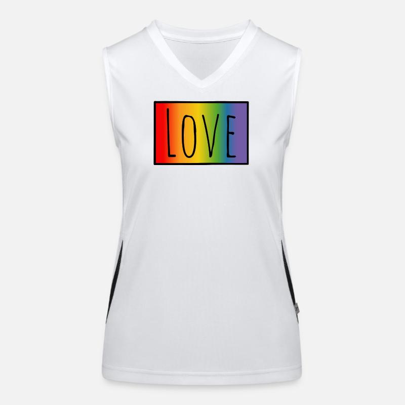 CSD Tshirt Regenbogen Love Funktionelles Kontrast-Tank Top für Frauen