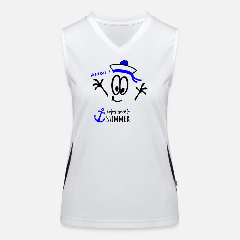 Matrose Ahoi Funktionelles Kontrast-Tank Top für Frauen