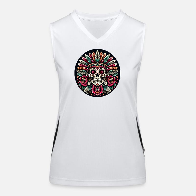 Maya Skull 2 Funktionelles Kontrast-Tank Top für Frauen