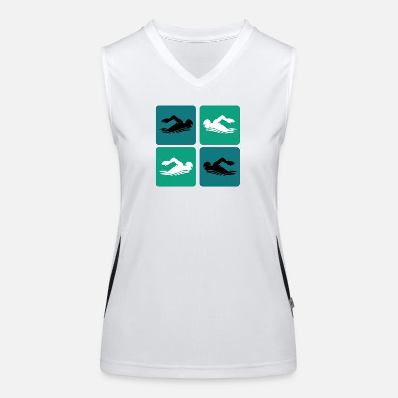 Schwimmen Design Funktionelles Kontrast-Tank Top für Frauen