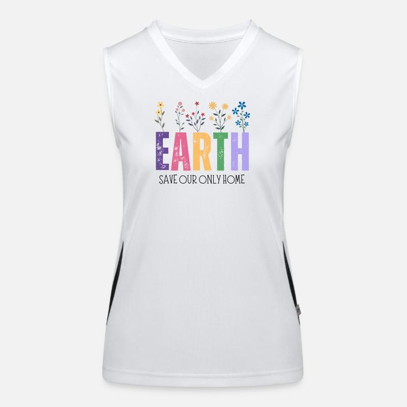 Tag der Erde Rette unser einziges Zuhause Funktionelles Kontrast-Tank Top für Frauen