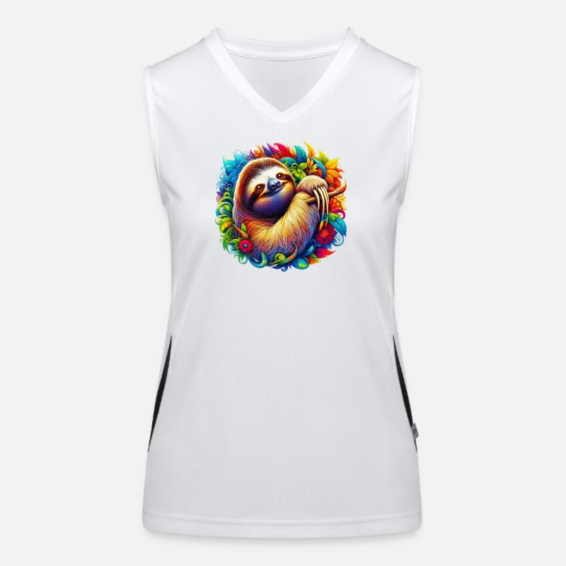 Faultier Funktionelles Kontrast-Tank Top für Frauen