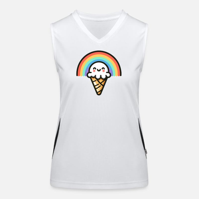 Rainbow Scoop: Der süßeste Bogen Funktionelles Kontrast-Tank Top für Frauen