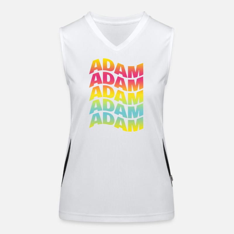 t-shirt Adam texte effet de texte ondulé Débardeur respirant contrasté Femme