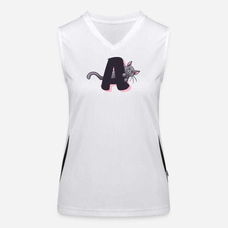 Katze Buchstabe A Funktionelles Kontrast-Tank Top für Frauen