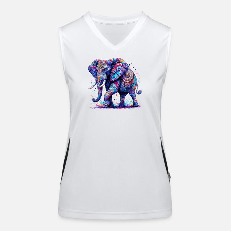 Elefant Funktionelles Kontrast-Tank Top für Frauen