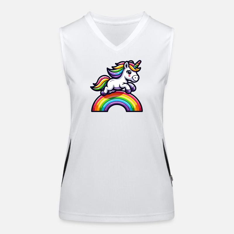 Radiant Rainbow Unicorn: The Magical Mare Women's Functional Contrast Tank Top