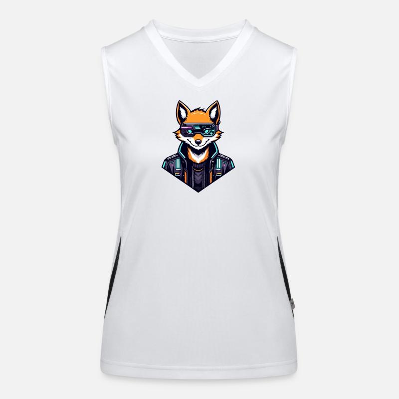 Cyber Fox Néon Tech Sauvage Débardeur respirant contrasté Femme