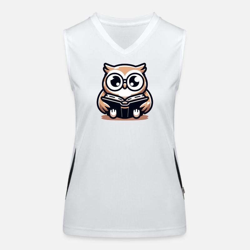 Weiser Eulenleser-Buch-Talisman Funktionelles Kontrast-Tank Top für Frauen