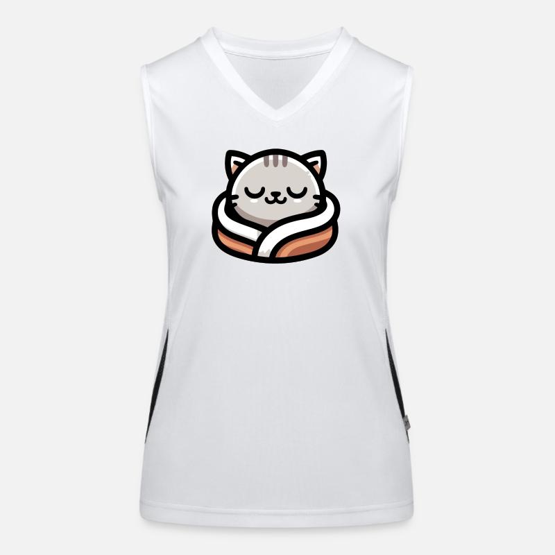 Schlummerpfoten: Der verträumte Tabby Funktionelles Kontrast-Tank Top für Frauen