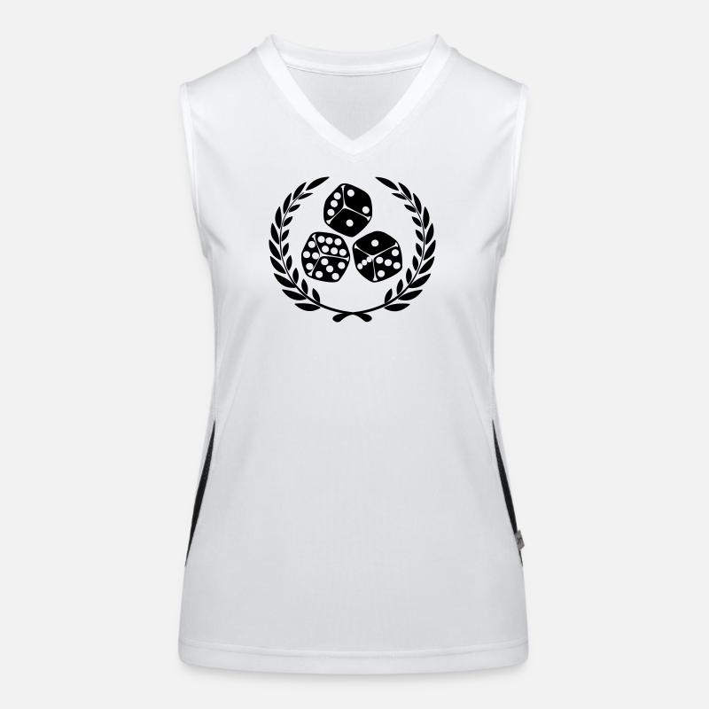 Dice in laurel wreath Women's Functional Contrast Tank Top