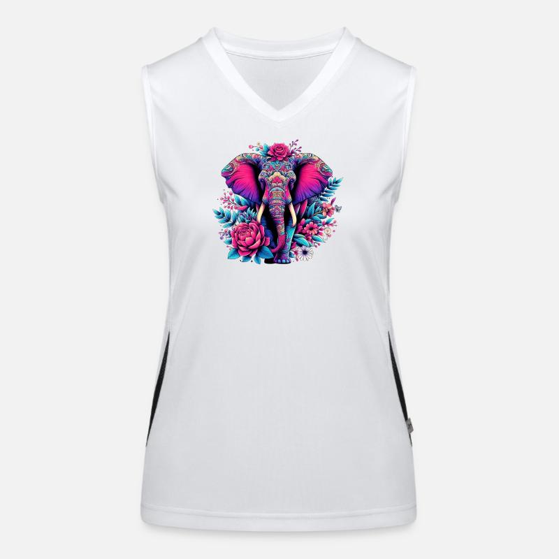 Elefant Funktionelles Kontrast-Tank Top für Frauen