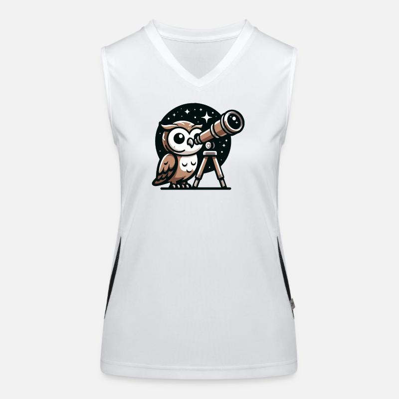 Stargazer Hoot: Die Himmlische Eule Funktionelles Kontrast-Tank Top für Frauen