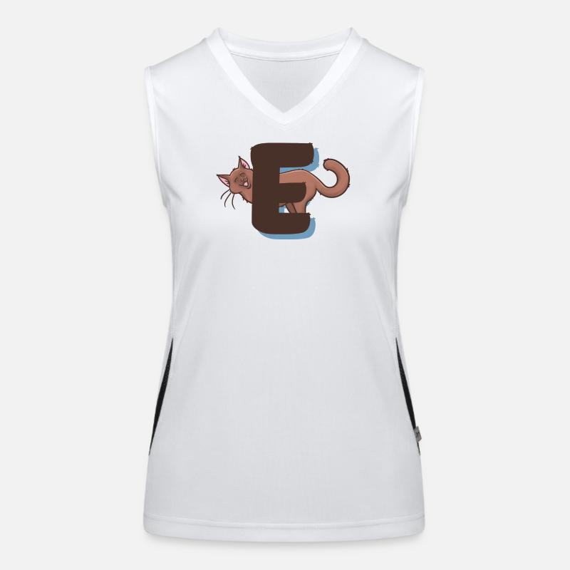 Katze Buchstabe E Funktionelles Kontrast-Tank Top für Frauen