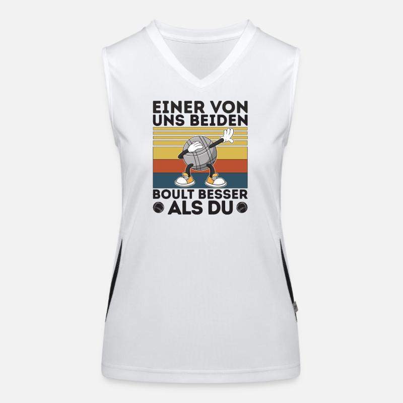 Einer von uns beiden boult - Bouler Petanque Funktionelles Kontrast-Tank Top für Frauen