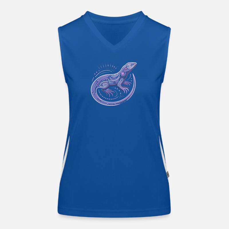 Lizard shades of purple aboriginal patterns, tribal Women's Functional Contrast Tank Top