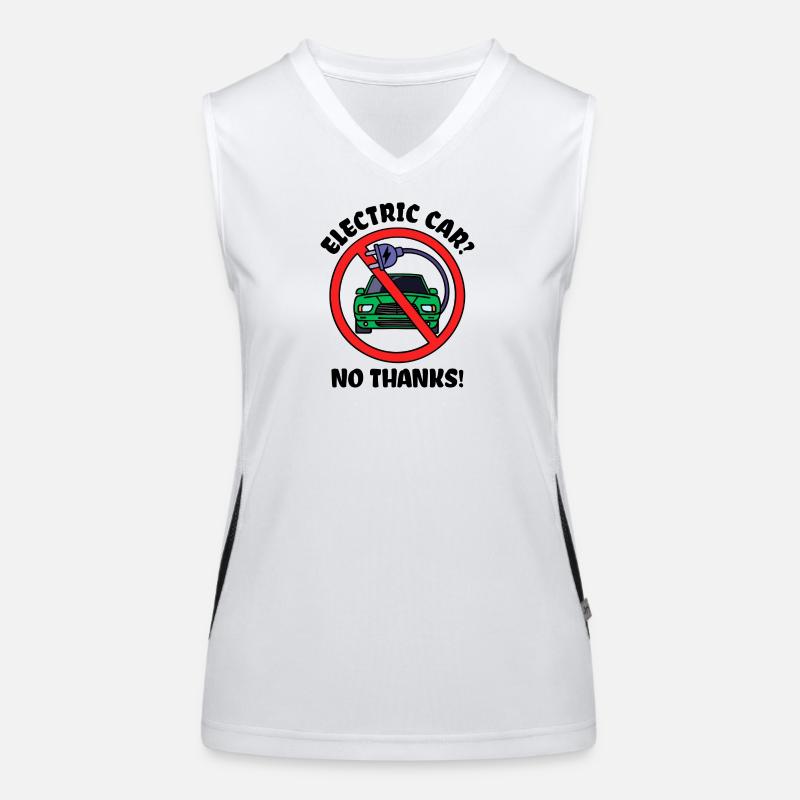 E-car Refueling Car Statement Gasoline Energy Women's Functional Contrast Tank Top