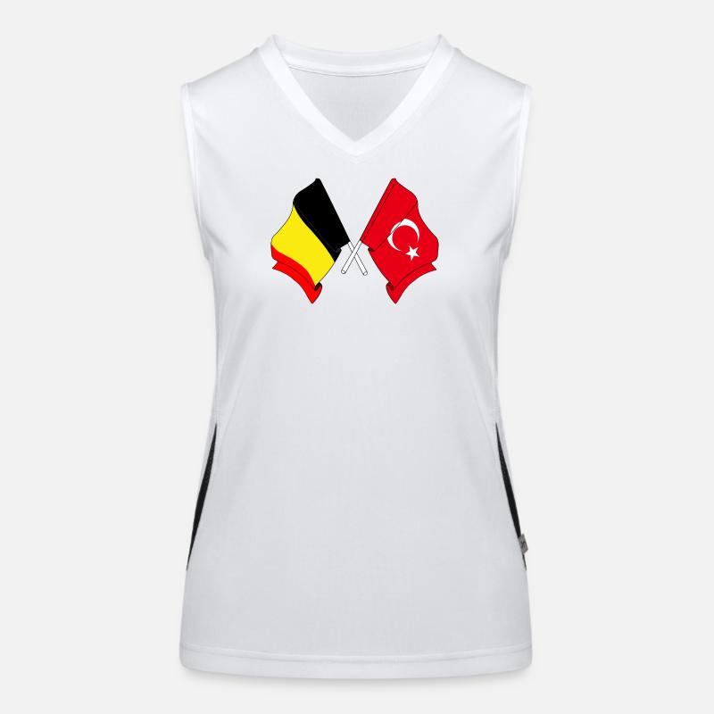 Drapeau Belgique, drapeau Turquie Débardeur respirant contrasté Femme