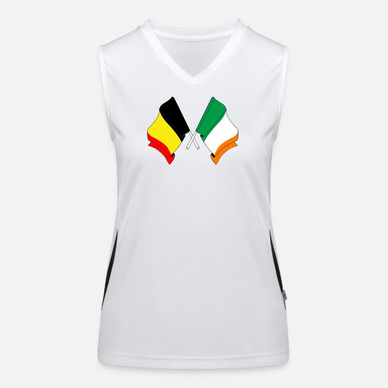 Drapeau Belgique, drapeau Irlande Débardeur respirant contrasté Femme