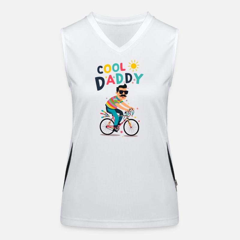 Vibrant Cool Daddy Cyclist Design Débardeur respirant contrasté Femme