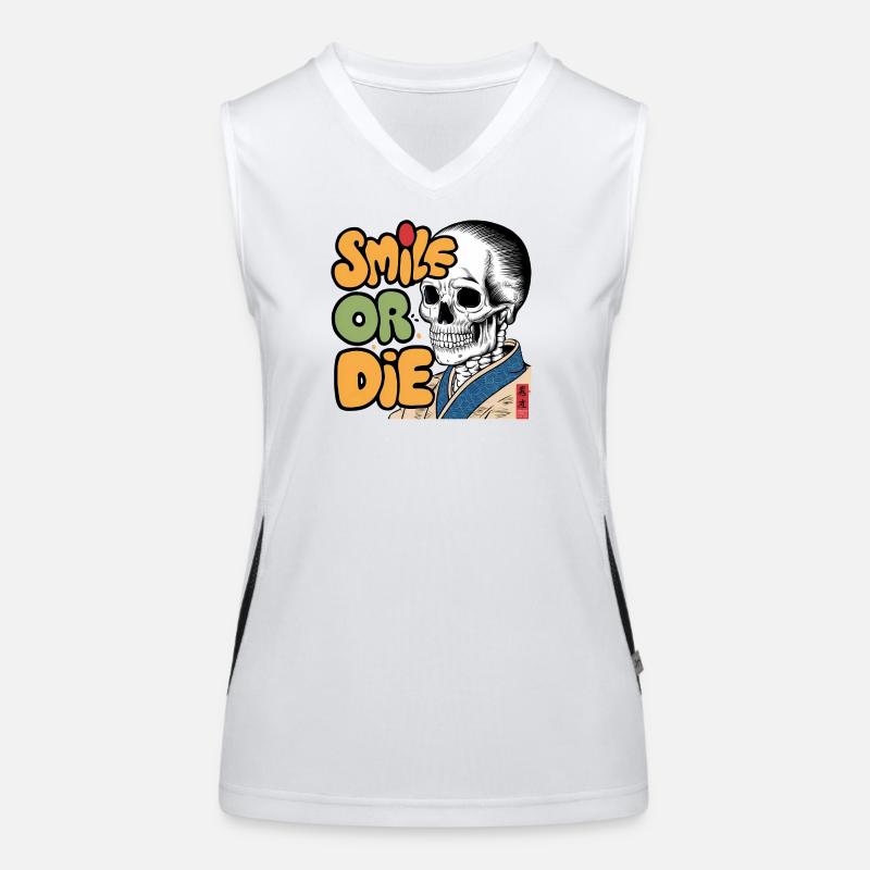 Skeletor with Optimistic Message Women's Functional Contrast Tank Top