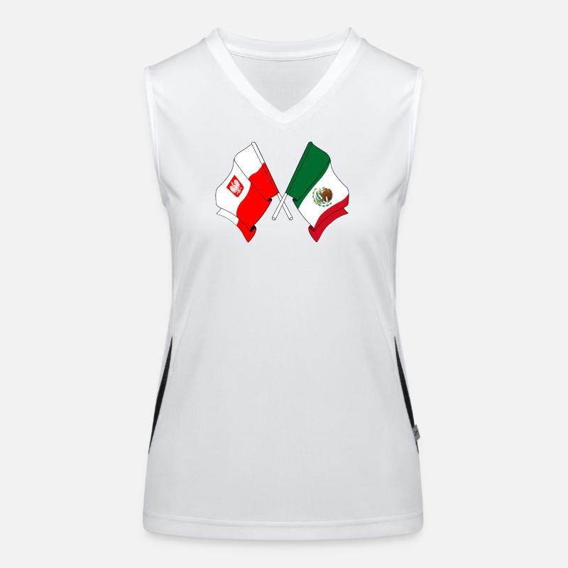 Drapeau de la Pologne, drapeau du Mexique Débardeur respirant contrasté Femme