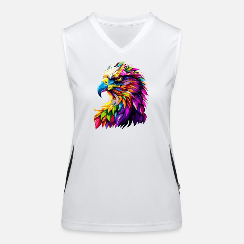 Aigle Pop Art Couleurs vives Aigle royal Pygargue à queue blanche Débardeur respirant contrasté Femme