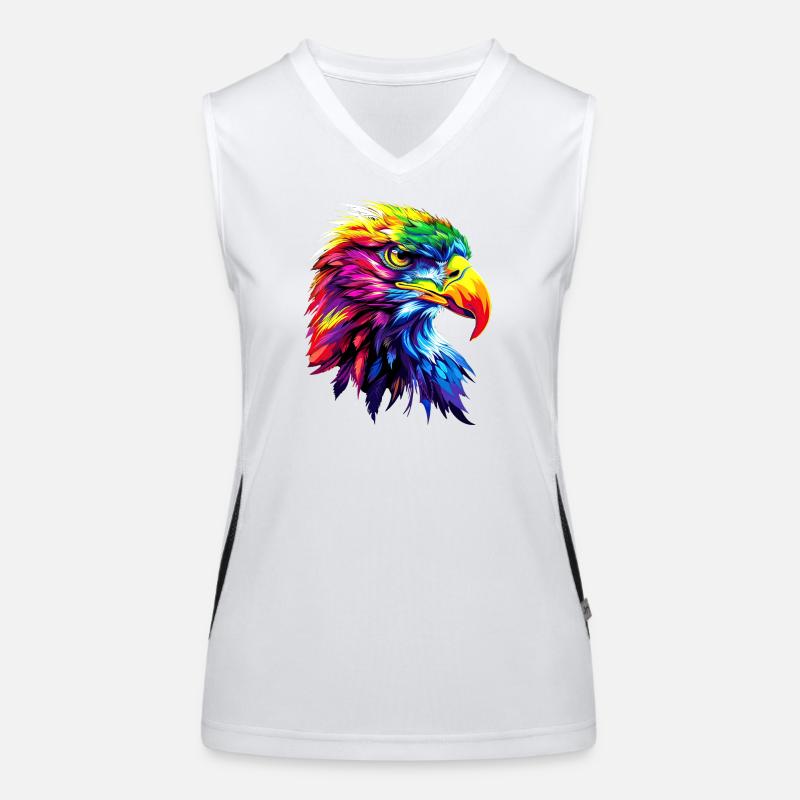 Aigle Pop Art Couleurs vives Aigle royal Pygargue à queue blanche Débardeur respirant contrasté Femme