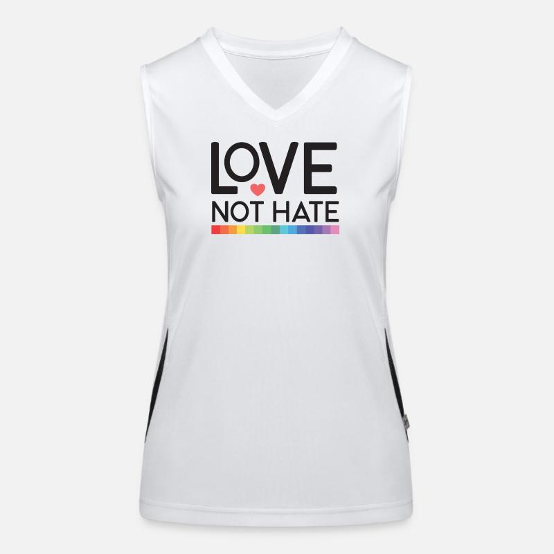 LGBT Pride Month - Liebe statt Hass Funktionelles Kontrast-Tank Top für Frauen