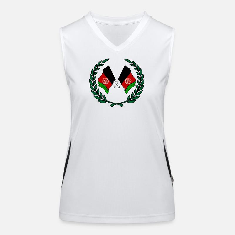 Flags Afghanistan in laurel wreath Women's Functional Contrast Tank Top