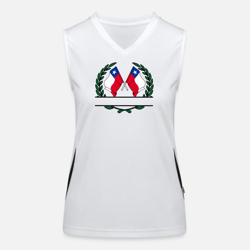 Drapeaux Chili couronne de laurier bannière Débardeur respirant contrasté Femme