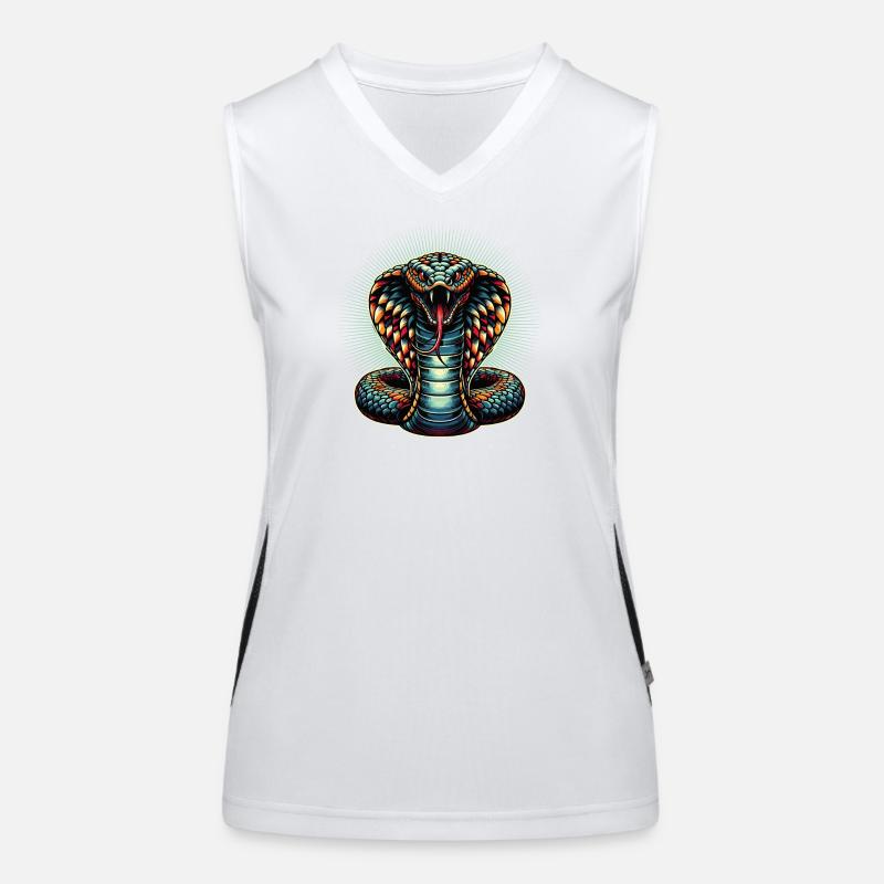 dynamic and colorful Cobra snake motif Women's Functional Contrast Tank Top