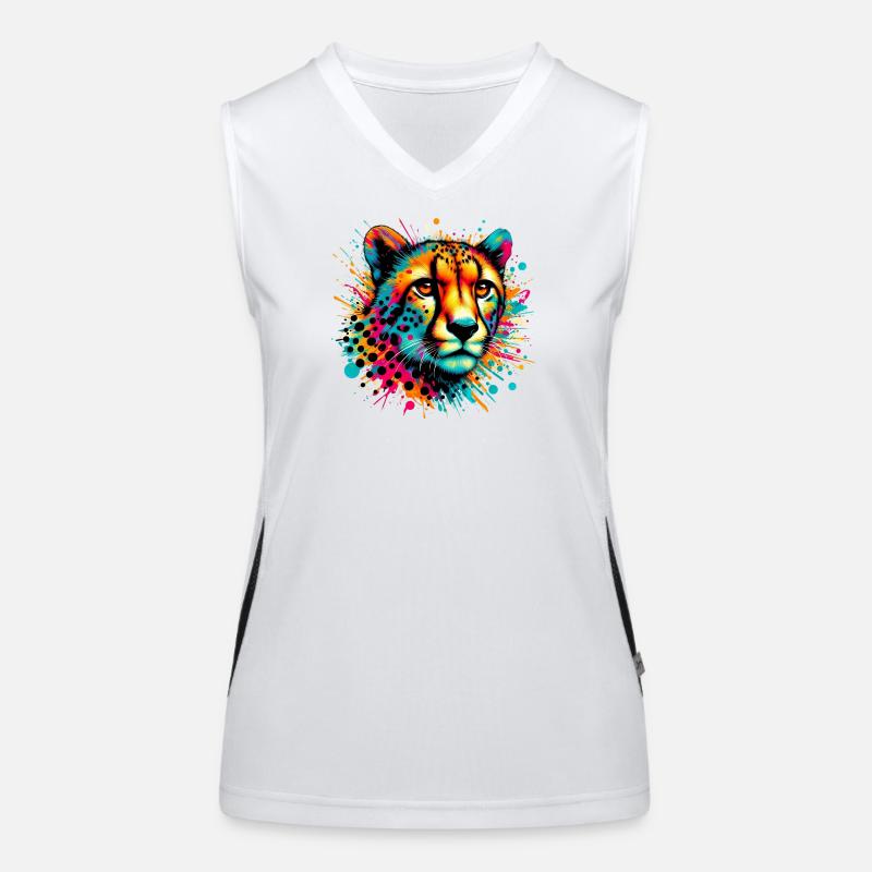 Gepard Funktionelles Kontrast-Tank Top für Frauen