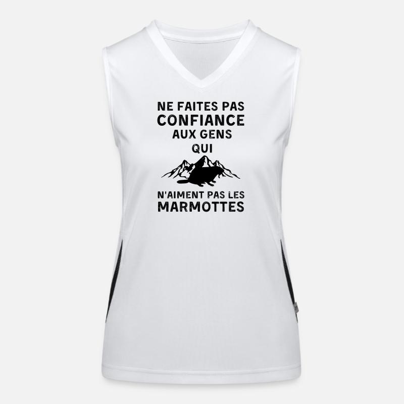 Ne faites confiance qui n aiment pas les marmottes Débardeur respirant contrasté Femme