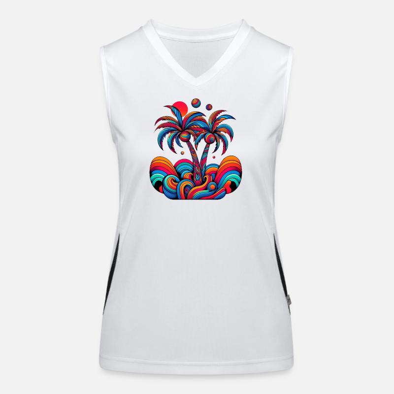 Palm Trees Women's Functional Contrast Tank Top