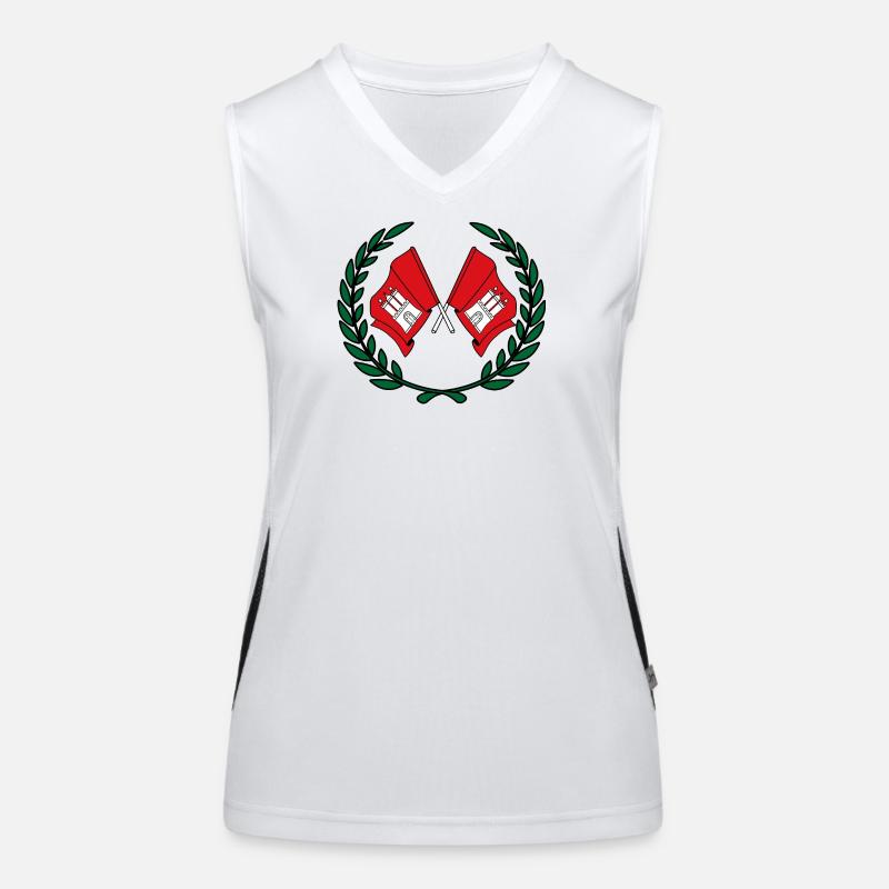Fahnen Hamburger Lorbeerkranz Funktionelles Kontrast-Tank Top für Frauen