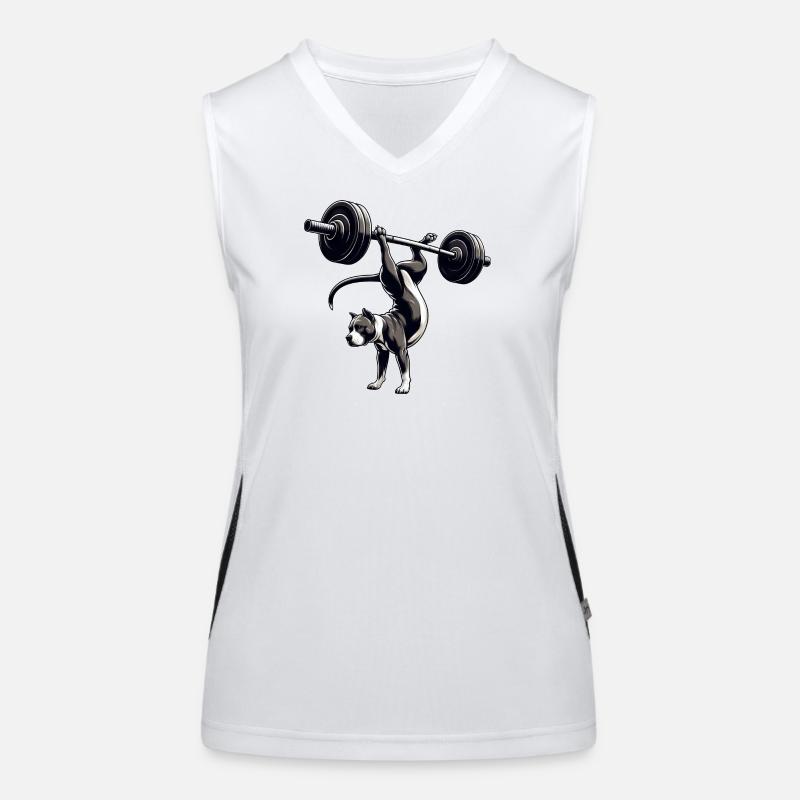 Pitbull Hund Training Hantel Handstand Workout Funktionelles Kontrast-Tank Top für Frauen