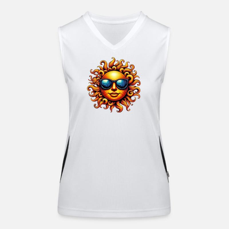 Soleil avec lunettes de soleil Débardeur respirant contrasté Femme